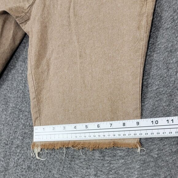 Gap Shorts Mens Small Khaki Linen Blend Flat Front Drawstring Bermuda Jogger - Picture 5 of 11